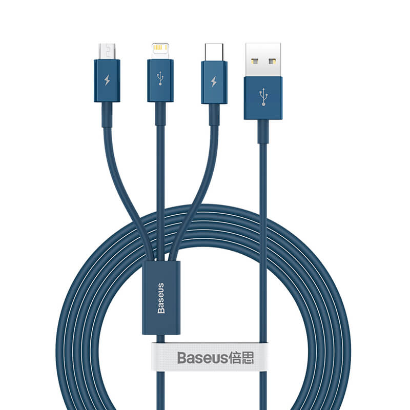 Кабель BASEUS Combo Micro USB/Lightning/Type-C Superior Series Fast Charging Data Cable |1.5m, 3.5A| (CAMLTYS-02)