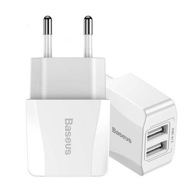 Адаптер сетевой BASEUS Mini Dual-U |2USB, 2.1A|
