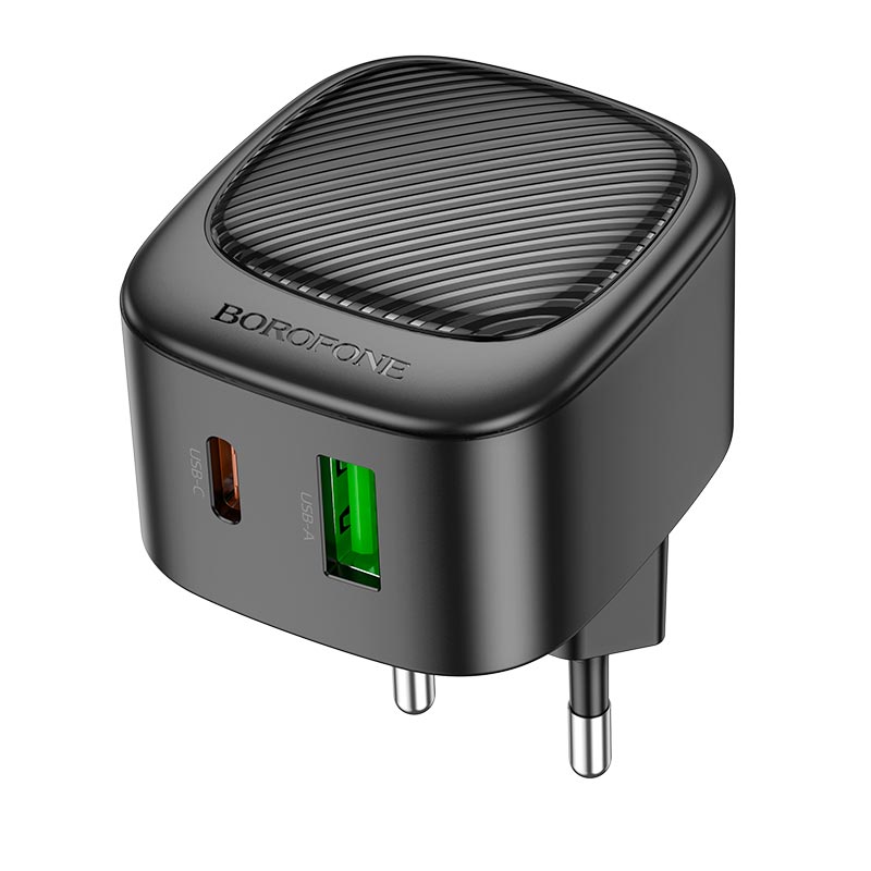 Адаптер сетевой Borofone Fortune BAS22A |1USB/1Type-C, PD/QC, 20W/3A|