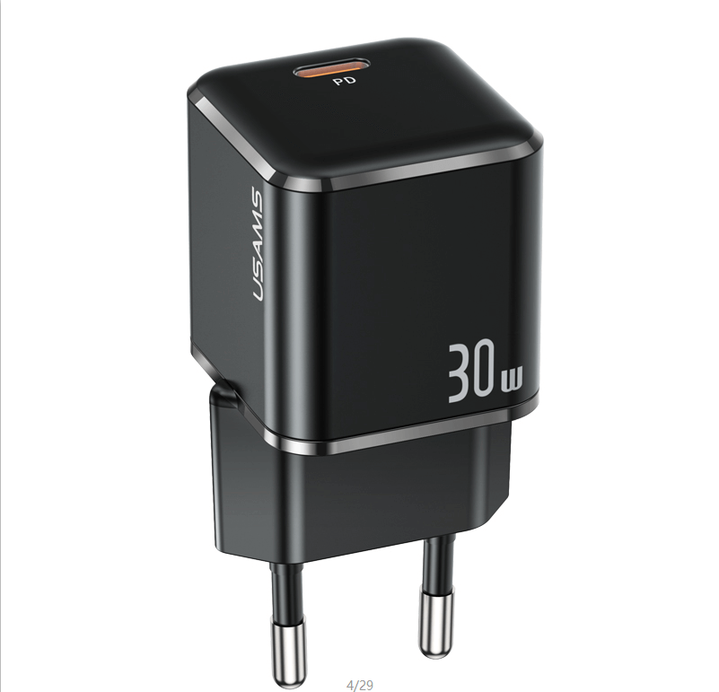 Адаптер сетевой USAMS Super Si Mini PD Fast 1C US-CC148 T45 |1Type-C, 30W/3A, PD/QC|
