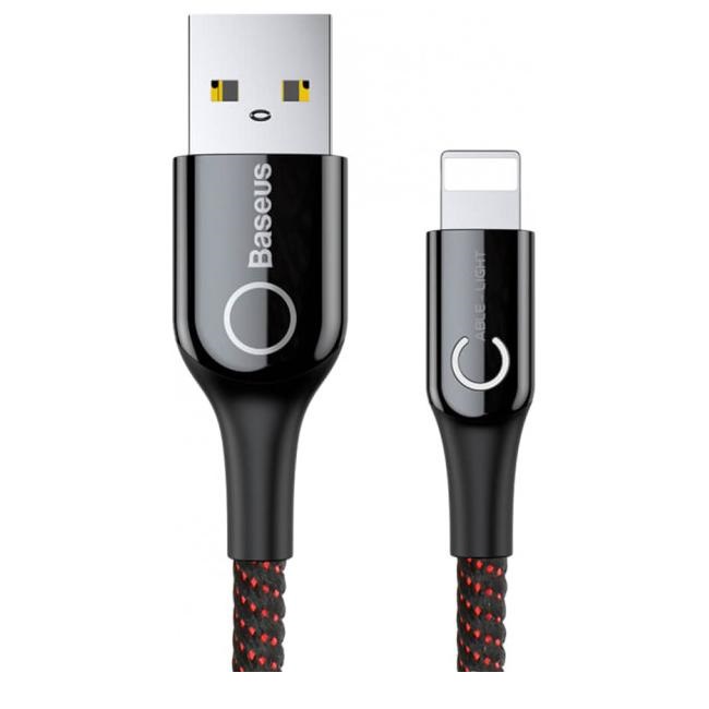 Кабель Baseus Lightning C-shaped Light Intelligent power-off |1M, 2.4A|