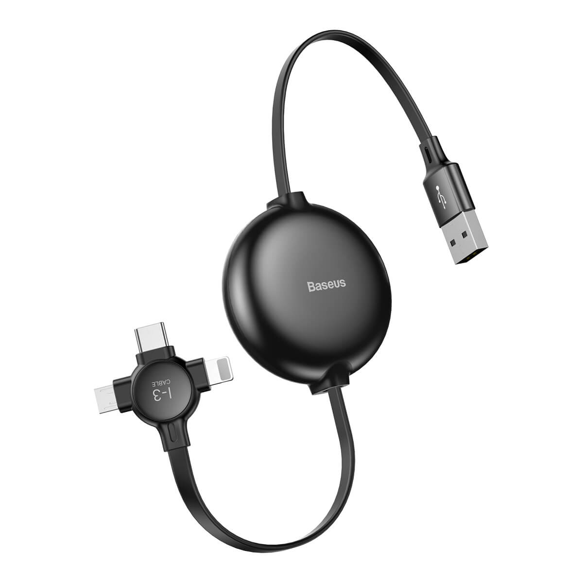 Кабель Baseus combo Little Octopus adjustable Micro USB + Lightning + Type-C |1.05M| (CAMLT-AZY01)