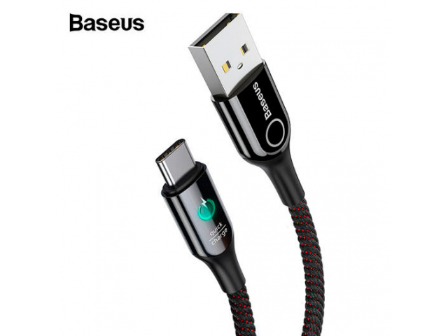 Кабель Baseus Type-C C-shaped Light Intelligent power-off |1M, 2.4A|