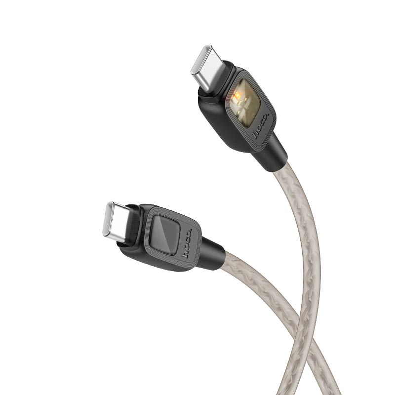 Кабель HOCO Type-C to Type-C Stone Stone silicone intelligent power-off charging data cable U124 |1.2m, 60W|