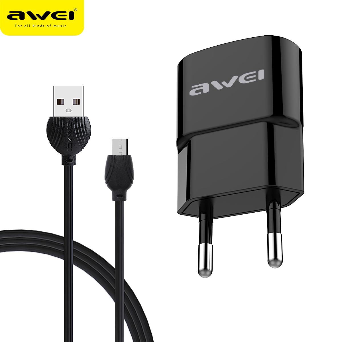 Адаптер мережевий  micro cable AWEI C-831 |1USB, 2.1A|