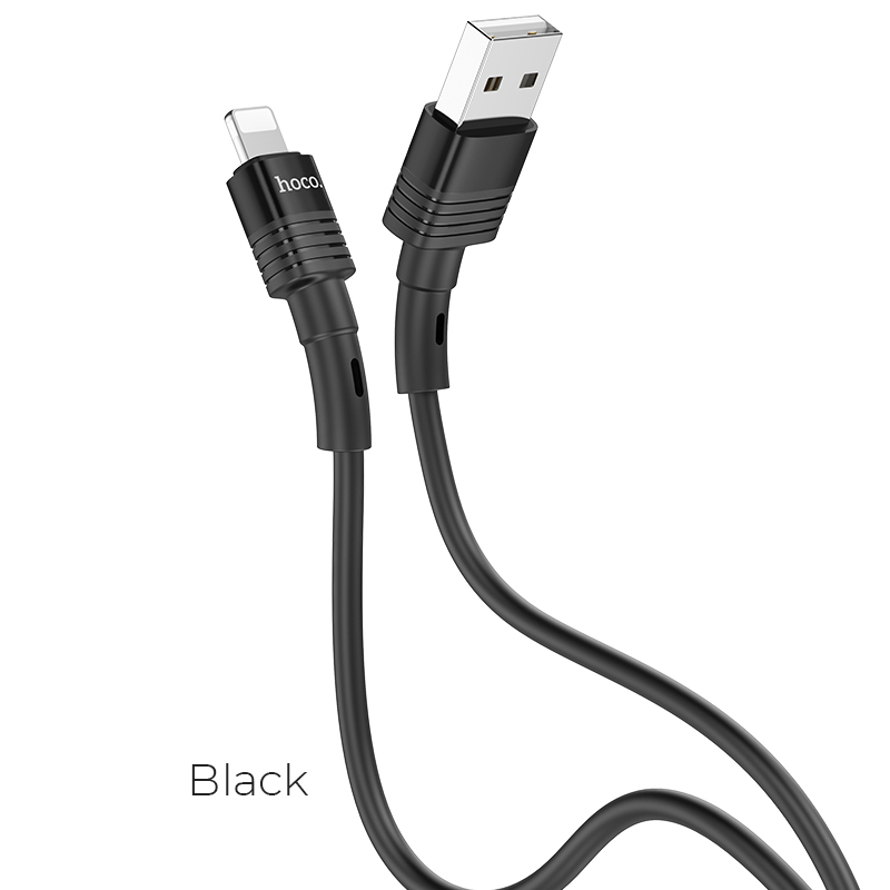 Кабель Hoco Lightning Cool grace silicone LED U82 |2.4A, 1.2m|