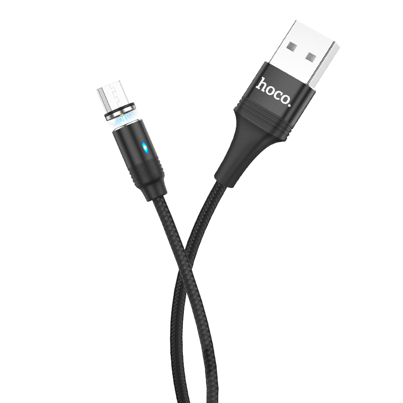 Кабель HOCO Micro USB магнитный Fresh LED U76 |2.4A, 1.2M|
