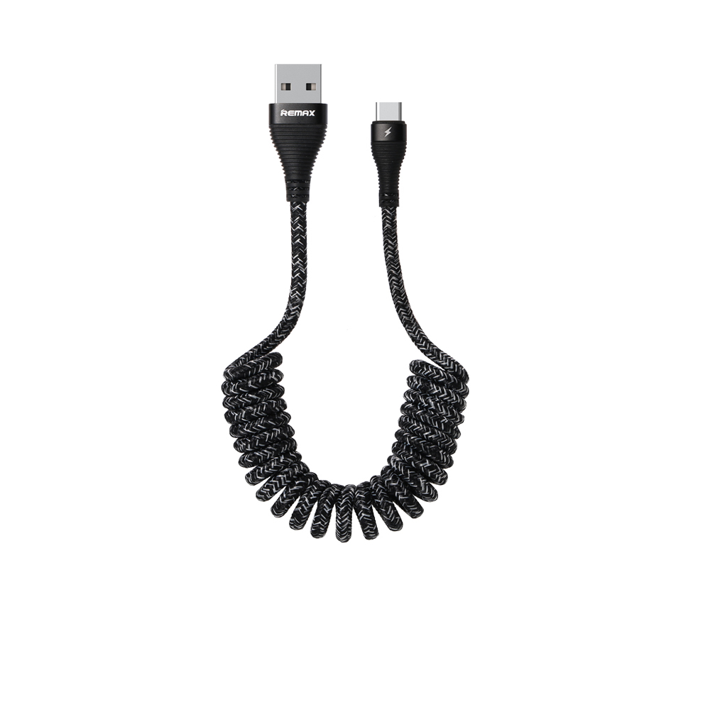 Кабель REMAX Type - C Super Series (Coiled Version) RC-139A |1.2m, 2.1A|