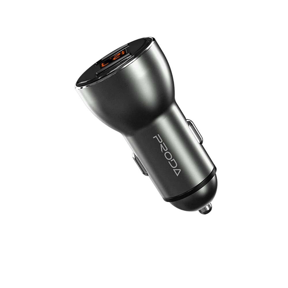 Адаптер автомобільний PRODA with display Jazz Series PD-C22 |2USB, 2.4A|
