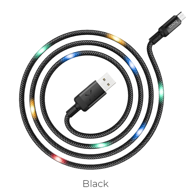 Кабель Hoco Micro USB Spirit Led Voice Control U63 |1.2m, 2.4A|