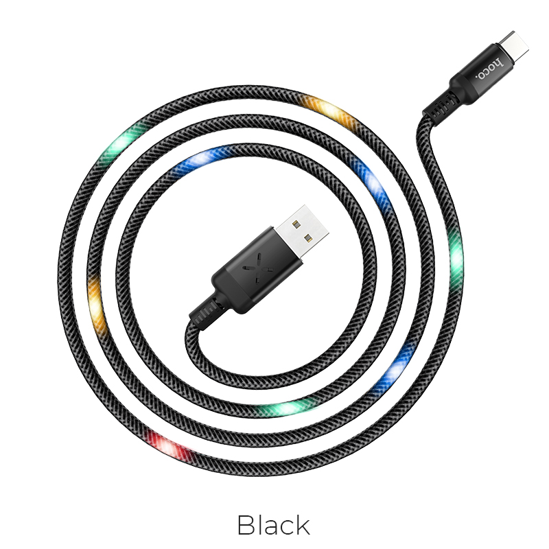 Кабель Hoco Type-C Spirit Led Voice Control U63 |1.2m, 3A|