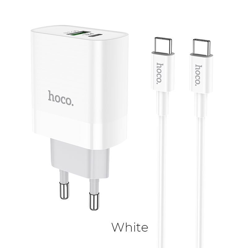Адаптер сетевой HOCO Type-C to Type-C cable Rapido C80A |1USB/1Type-C, 3.1A/18W, QC/PD|