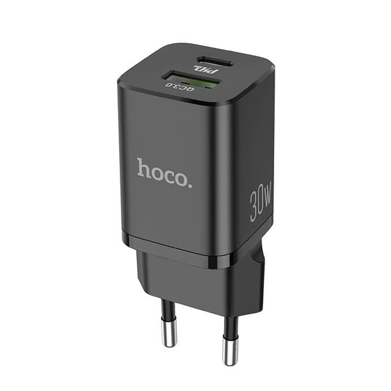 Адаптер сетевой HOCO Bright charger N13 |1USB/1Type-C, QC/PD, 20W, 3A|