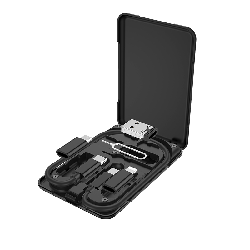 Кабель HOCO Treasure charging with storage case Lightning/Micro USB/USB adaptors U86 |3A, 0.28M|