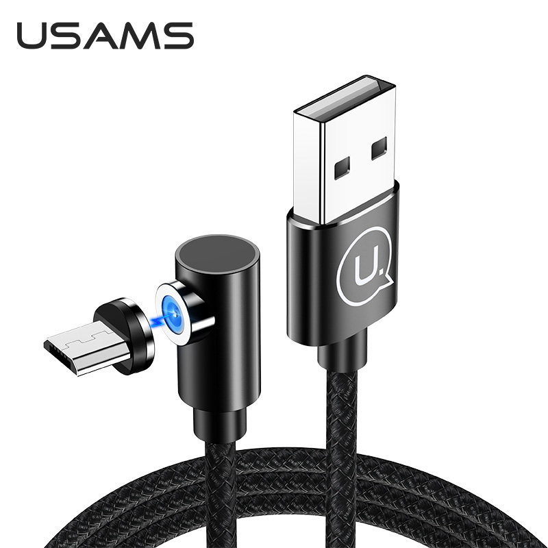 Кабель USAMS магнитный Micro USB Right-angle Magnetic Charging Cable U54 US-SJ446 |1m, 2A|