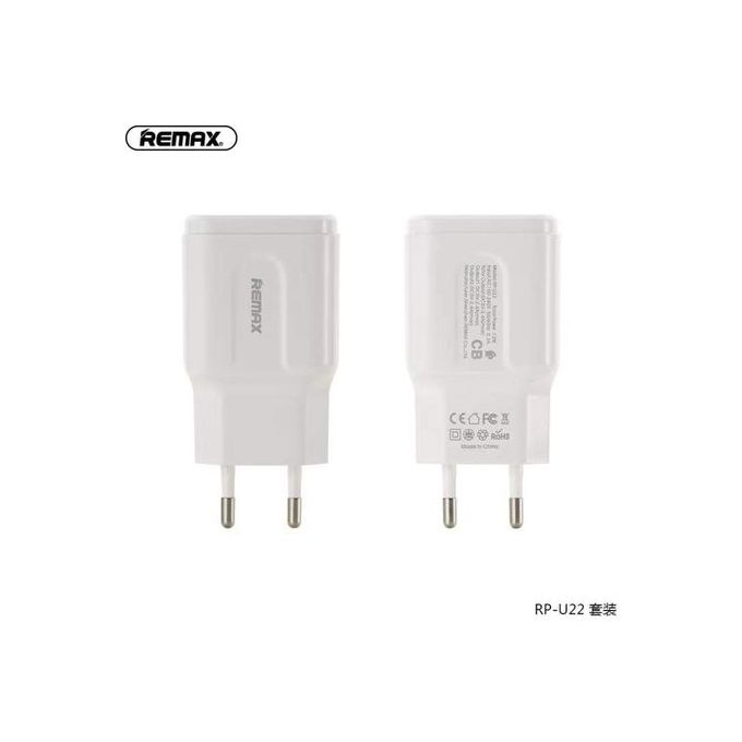 Адаптер сетевой REMAX Type-C cable  RP-U22 |2USB, 2.4A|