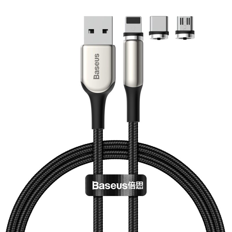 Кабель BASEUS combo Lightning / Micro USB / Type-C Zinc Magnetic Kit (Charging) |1m, 2A|