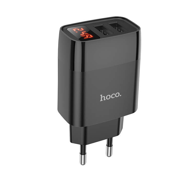 Адаптер сетевой HOCO Illustrious dual port charger with digital display C86A |2USB, 2.4A|