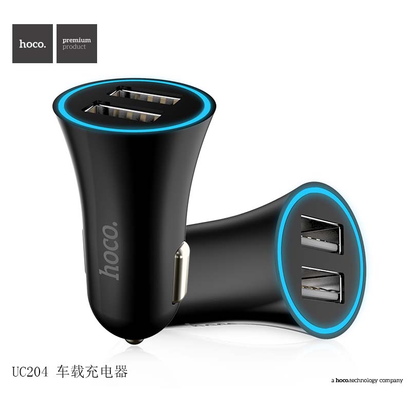 Адаптер автомобильный Hoco UC204 |2USB, 2.4A|