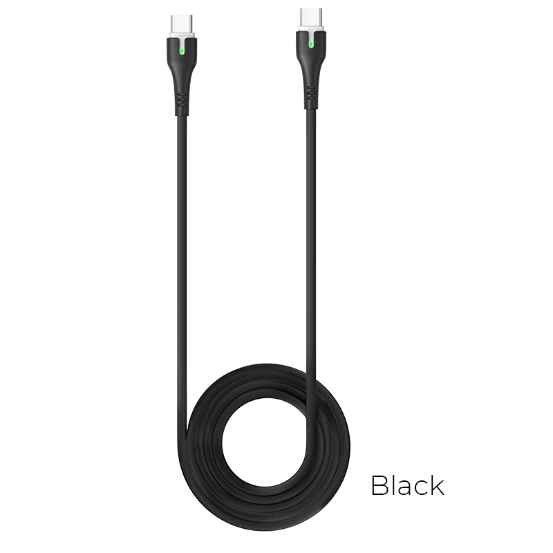 Кабель Hoco Type-C to Type-C with LED Surplus X45 |1.8m, 3A, 60W|
