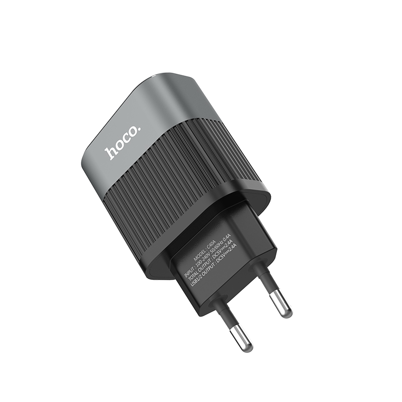 Адаптер мережевий Hoco Speedmaster C40A |2USB, 2.4А|