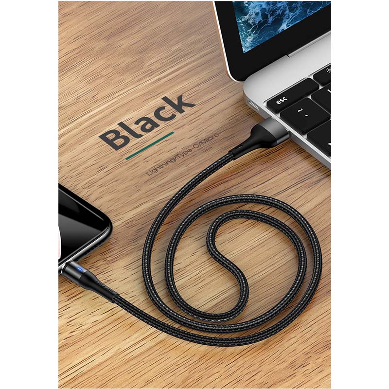 Кабель USAMS Магнітний Micro USB Aluminum Alloy US-SJ338 U29 |2m, 2.4A|