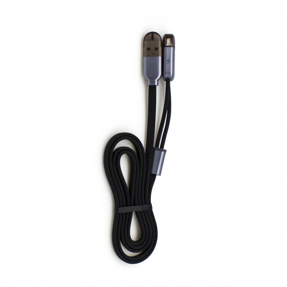 Кабель combo Micro USB+Lightning REMAX Twins RC-025t |Metal box|