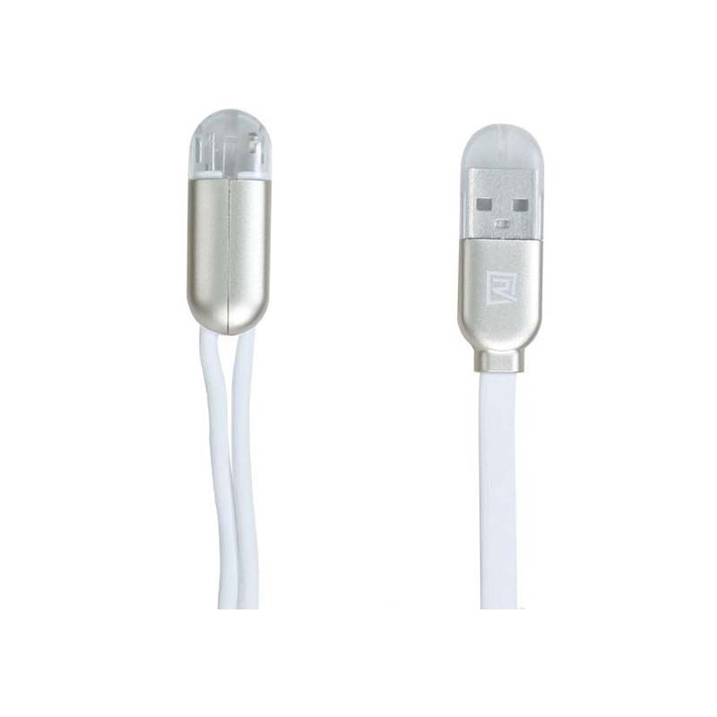 Кабель combo Micro USB+Lightning REMAX Twins RC-025t |Metal box|