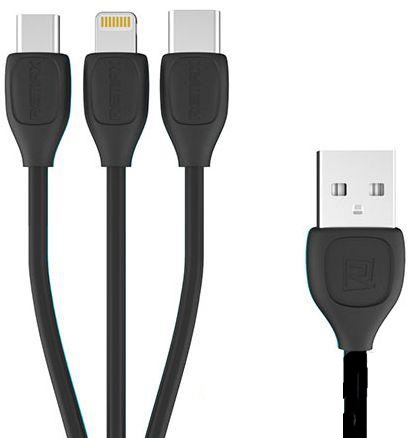 Кабель combo Micro USB+Lightning+Type-C REMAX Lesu RC-050th