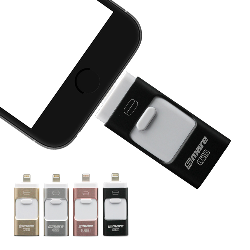 Флешка USB/Micro USB/Lightning  Smare 128GB