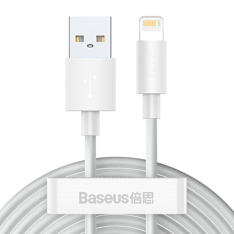 Кабель Baseus Lightning Simple Wisdom Data Cable Kit |1.5m, 2.4A| (2PCS-Set) (TZCALZJ-02)