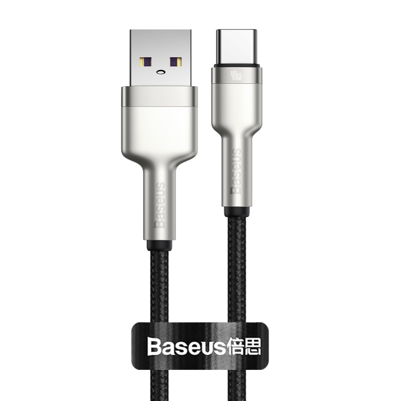 Кабель BASEUS Type-C Cafule Series Metal Data Cable |0.25M, 5A, 40W| (CATJK-01)